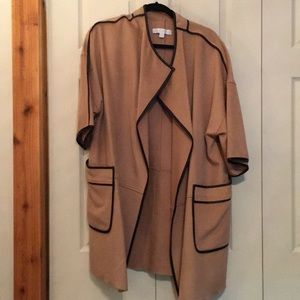 Camel color Jacket/Blazer with faux leather trim